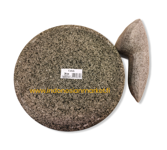 Indonesialainen stone mortar & pestle  24 cm